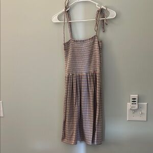 Everly Red and Blue Smocked Sundress